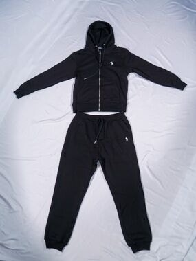 Polo by Ralph Lauren Black Hooded Zip Jacket & Jogger Set